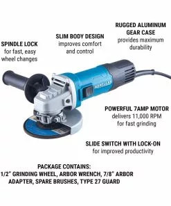 HERCULES 7 Amp 4-1/2 in. Slide Switch Angle Grinder -Cheap Hercules Store 56435 W2