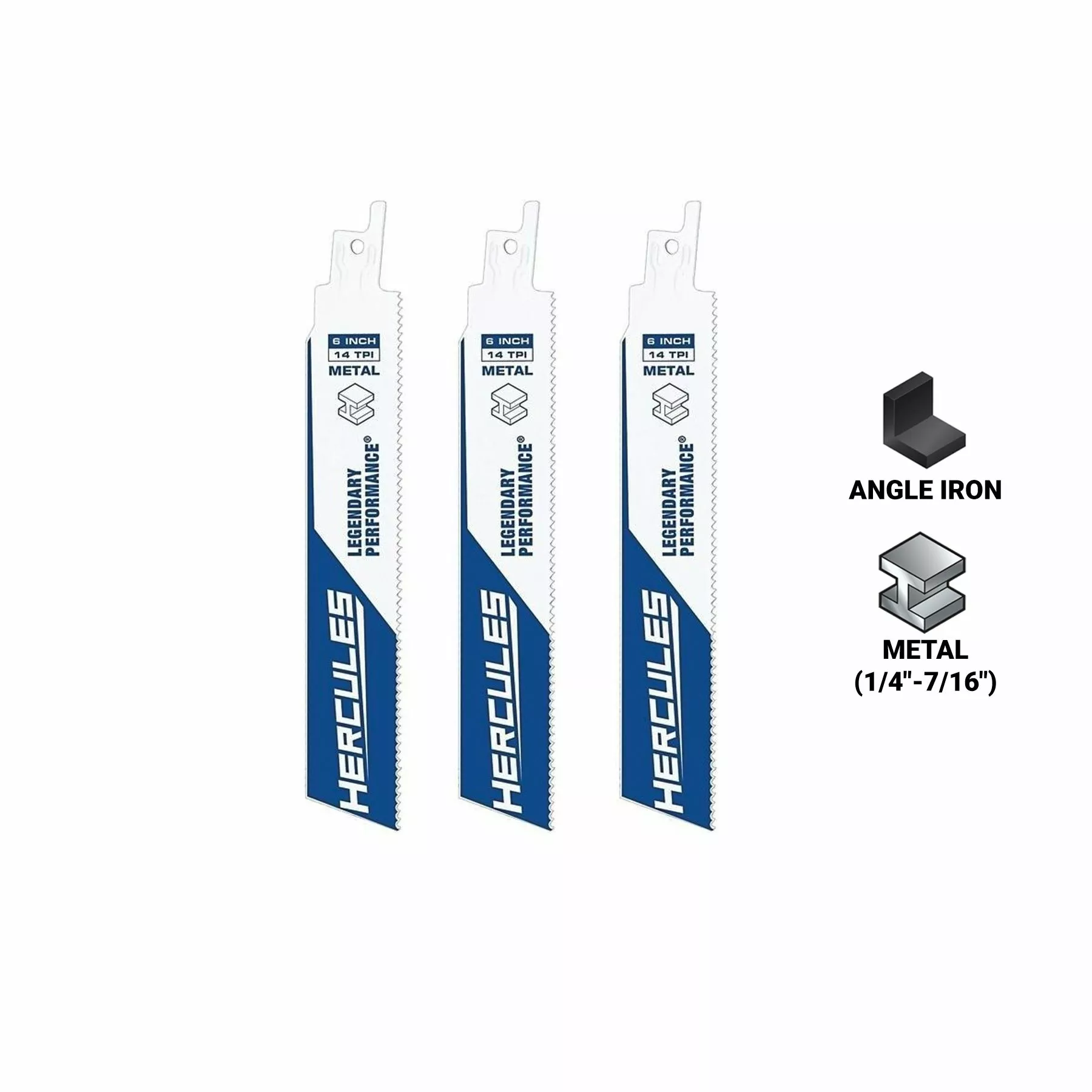 HERCULES 6 in. 14 TPI Bi-Metal Reciprocating Saw Blades, 3 Pk. 5 HERCULES 6 in. 14 TPI Bi-Metal Reciprocating Saw Blades, 3 Pk. - Image 3