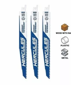 HERCULES 9 in. 5 TPI Demo Duty Bi-Metal Reciprocating Saw Blades, 3 Pk. -Cheap Hercules Store 56485 W21