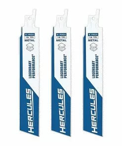 HERCULES 6 in. 18 TPI Bi-Metal Reciprocating Saw Blades, 3 Pk.