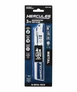 HERCULES 6 in. 18 TPI Bi-Metal Reciprocating Saw Blades, 3 Pk. -Cheap Hercules Store 56486 W4