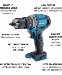 HERCULES 20V Cordless 1/2 in. Compact Drill/Driver - Tool Only -Cheap Hercules Store 56534 W2 2