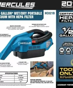 HERCULES 20V Cordless 1/2 Gallon Wet Dry Portable Vacuum - Tool Only -Cheap Hercules Store 56828 W2SS