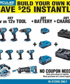 HERCULES 20V Brushless Cordless 4-1/2 in. / 5 in. Slide Switch Angle Grinder - Tool Only -Cheap Hercules Store 56903 W2KIT