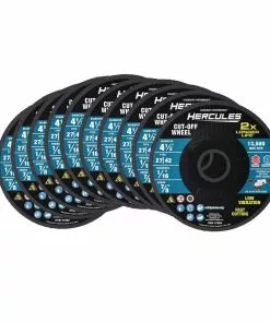 HERCULES 4-1/2 in. x 1/16 in. x 7/8 in. Type 27/42 Metal Cut-off Wheel 10 Pk.