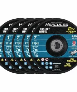 HERCULES 7 in. x 1/16 in. x 7/8 in. Type 27/42 Metal Cut-off Wheel 5 Pk.