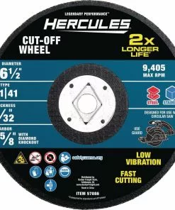 HERCULES 6-1/2 in. x 3/32 in. x 5/8 in. Type 01/41 Metal Cut-off Wheel