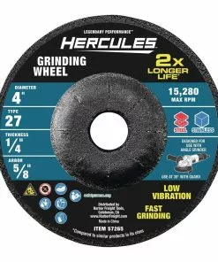 HERCULES 4 in. x 1/4 in. x 5/8 in. Type 27 Metal Grinding Wheel