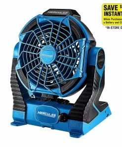 HERCULES 20V/120V Cordless Dual Power Jobsite Fan - Tool Only -Cheap Hercules Store 57275 W21