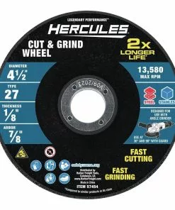 HERCULES 4-1/2 in. x 1/8 in. x 7/8 in. Type 27 Cut and Grind Wheel