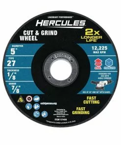 HERCULES 5 in. x 1/8 in. x 7/8 in. Type 27 Cut and Grind Wheel