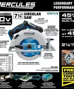 HERCULES 20V Brushless Cordless 7-1/4 in. Circular Saw - Tool Only -Cheap Hercules Store 57612 W2SS
