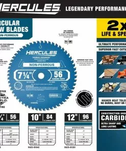 HERCULES 7-1/4 in., 56T Non-Ferrous Circular Saw Blade -Cheap Hercules Store 57712 W2SS