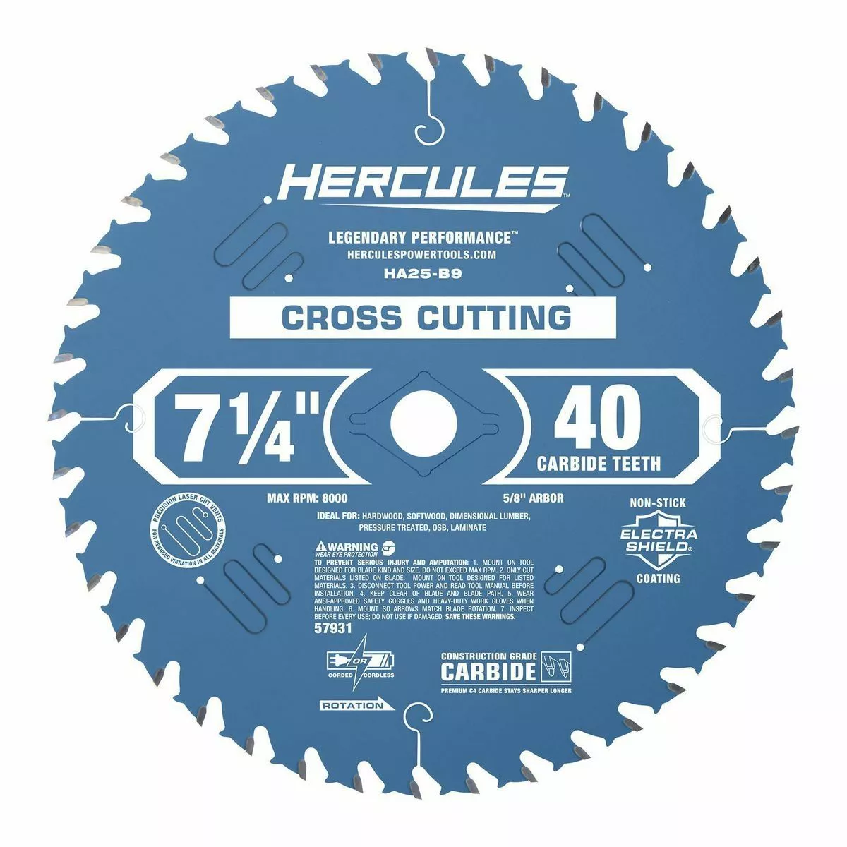 HERCULES 7-1/4 in. , 40T Cross Cutting Circular Saw Blade 4 HERCULES 7-1/4 in. , 40T Cross Cutting Circular Saw Blade - Image 2