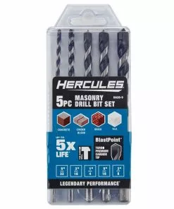 HERCULES Masonry Drill Bit Set, 5 Pc.