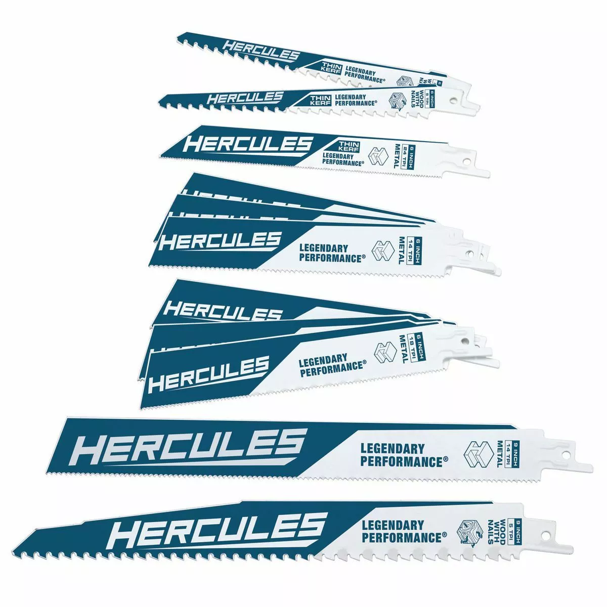 HERCULES Demo and Thin Kerf Reciprocating Saw Blade Set, 12 Pc. 3 HERCULES Demo and Thin Kerf Reciprocating Saw Blade Set, 12 Pc.