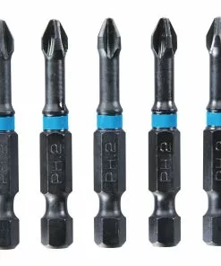 HERCULES Impact Rated #2 Phillips 2 in. Insert Bits, 5 Piece
