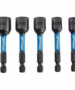 HERCULES 2-9/16 in. Impact Rated Magnetic Nut Setters SAE, 5 Pc.