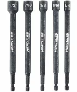 HERCULES 6 in. Impact Rated Magnetic Nut Setters SAE, 5 Pc.