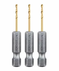 HERCULES 1/16 in. Impact Rated Hex Shank Titanium Drill Bit Set, 3 Piece