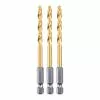 HERCULES 3/16 in. Impact Rated Hex Shank Titanium Drill Bit Set, 3 Piece -Cheap Hercules Store 64888 I