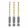 HERCULES 1/8 in. Impact Rated Hex Shank Titanium Drill Bit Set, 3 Piece -Cheap Hercules Store 64889 I