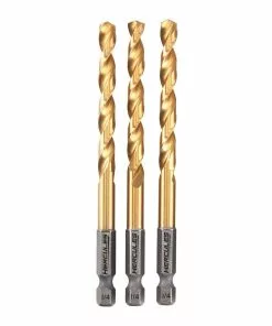 HERCULES 1/4 in. Impact Rated Hex Shank Titanium Drill Bit Set, 3 Piece