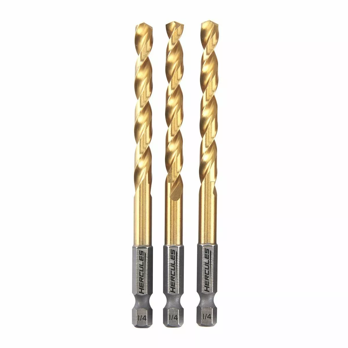 HERCULES 1/4 in. Impact Rated Hex Shank Titanium Drill Bit Set, 3 Piece 4 HERCULES 1/4 in. Impact Rated Hex Shank Titanium Drill Bit Set, 3 Piece - Image 2