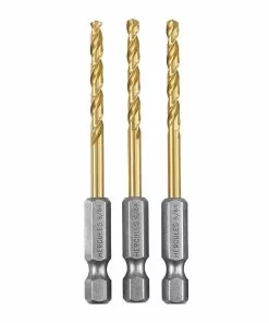 HERCULES 9/64 in. Impact Rated Hex Shank Titanium Drill Bit Set, 3 Piece