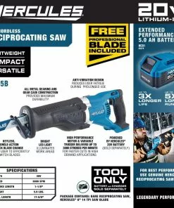 HERCULES 20V Cordless Reciprocating Saw - Tool Only -Cheap Hercules Store 64986 W2SS